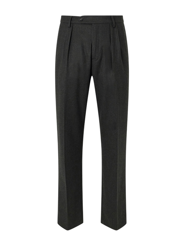 Photo: Massimo Alba - Stan Straight-Leg Pleated Virgin Wool Suit Trousers - Gray