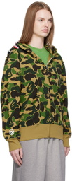 BAPE Khaki ABC Camo Shark Full Zip Hoodie