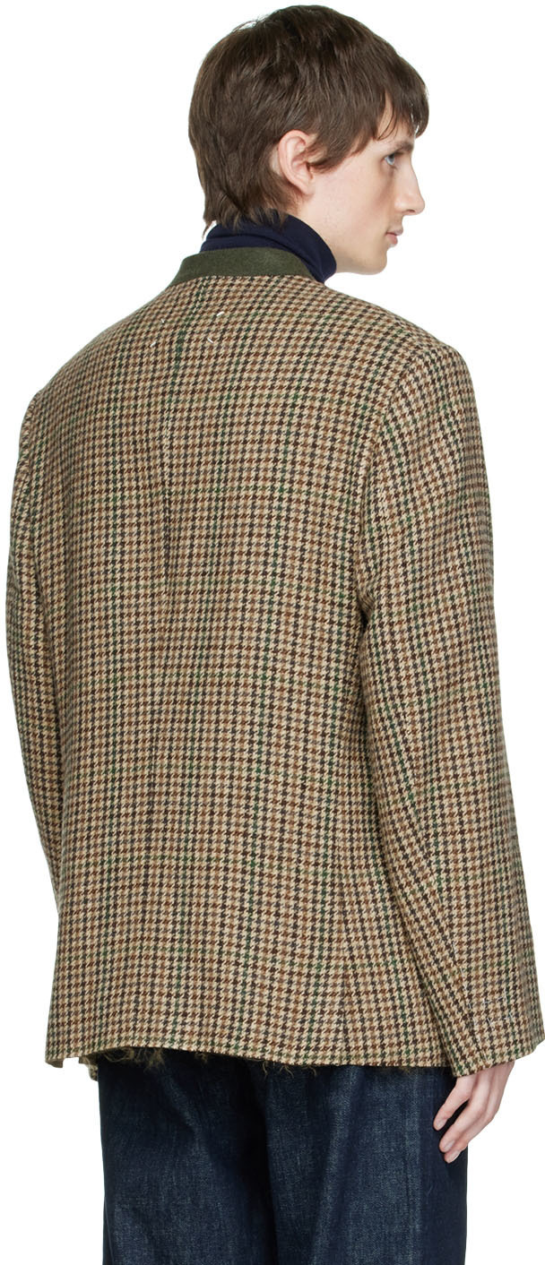 24SS new/Maison Margiela 千鳥格子ウールブレザー Blazer Brown Maison Margiela Brown Check Blazer Maison Margiela