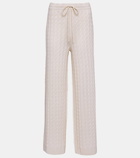 Toteme Cable-knit wool-blend wide-leg pants