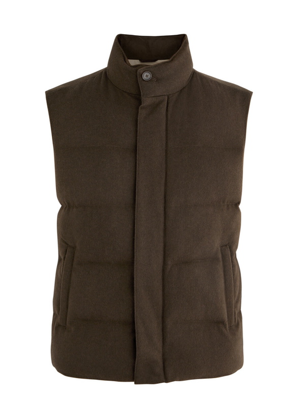 Photo: Aurélien Quilted Wool-blend Gilet Green