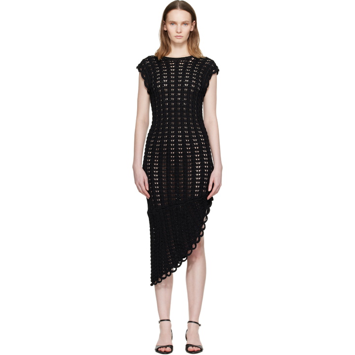 Photo: Loulou de Saison Black Malena Ruffled Crochet Midi Dress