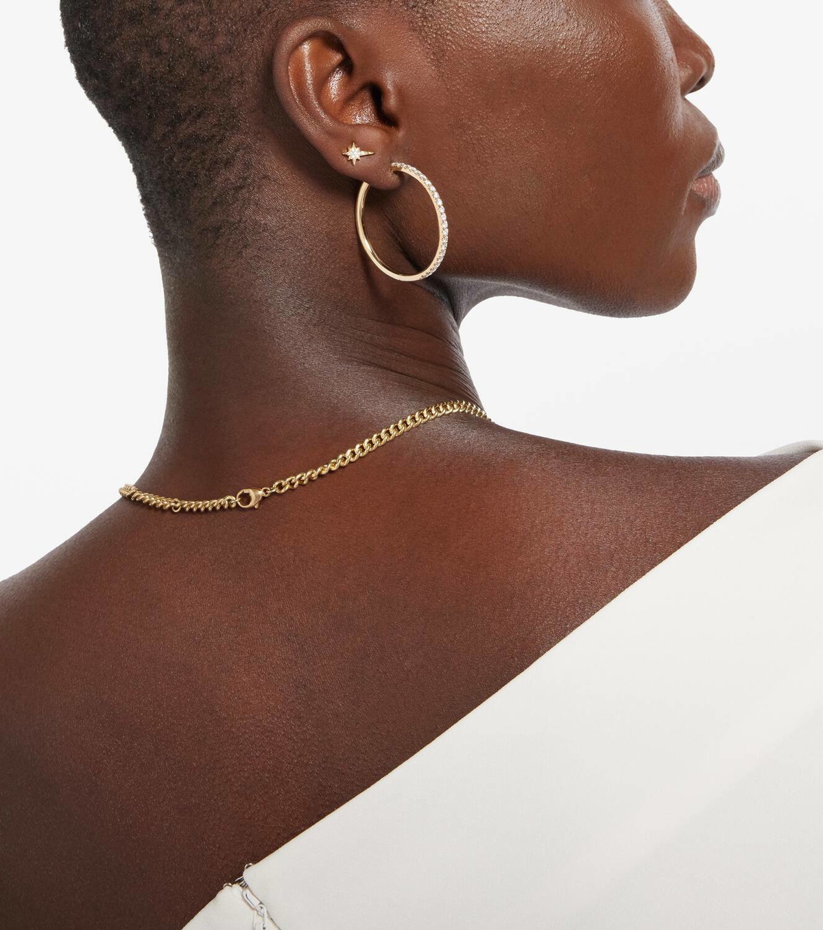 Robinson Pelham North Star Small 14kt gold single earring with diamonds