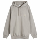 Norse Projects Men's Marten Raglan N Patch Hoodie in Weather Grey