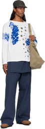 SC103 SSENSE Exclusive White Warf Nest Long Sleeve T-shirt