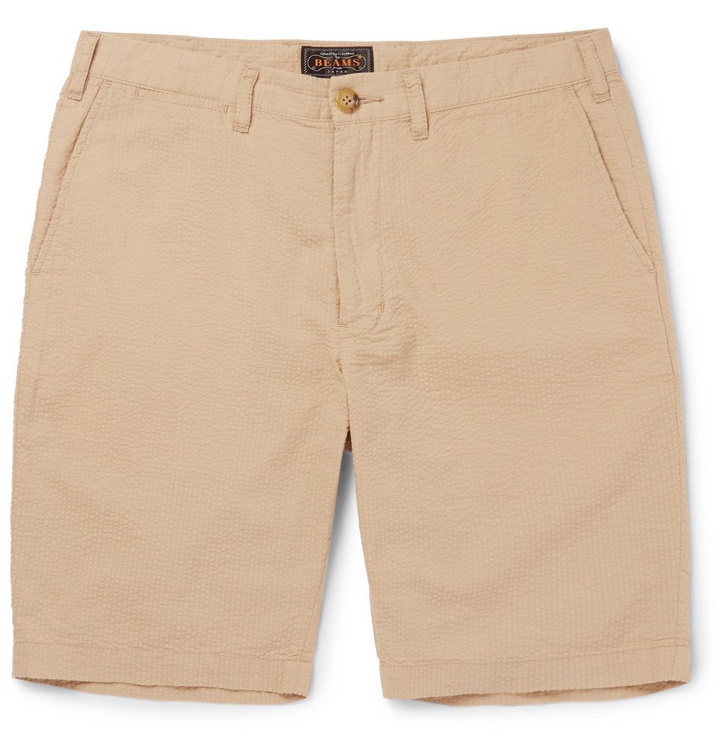 Photo: Beams Plus - Ivy Slim-Fit Cotton-Seersucker Shorts - Men - Tan