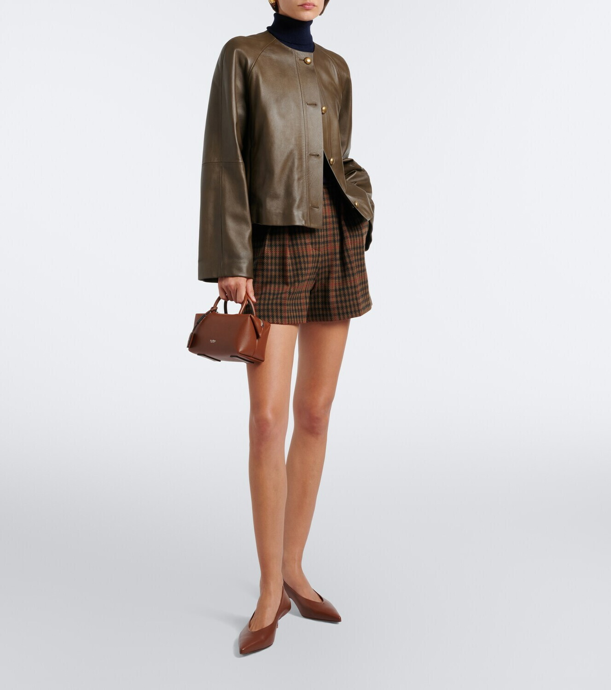 Max Mara Small leather top-handle bag