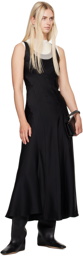 Jil Sander Black Scoop Neck Midi Dress