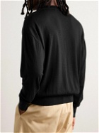 AMI PARIS - Logo-Embroidered Merino Wool Sweater - Black