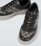 Gucci GG leather-trimmed canvas sneakers