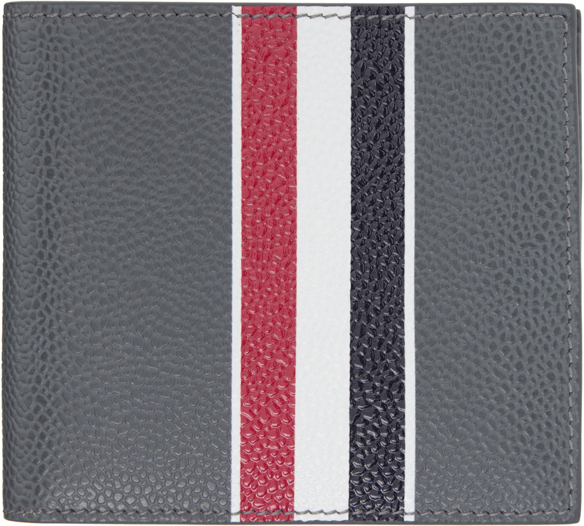 Thom Browne Gray RWB Stripe Billfold Wallet