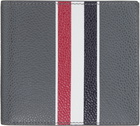 Thom Browne Gray RWB Stripe Billfold Wallet