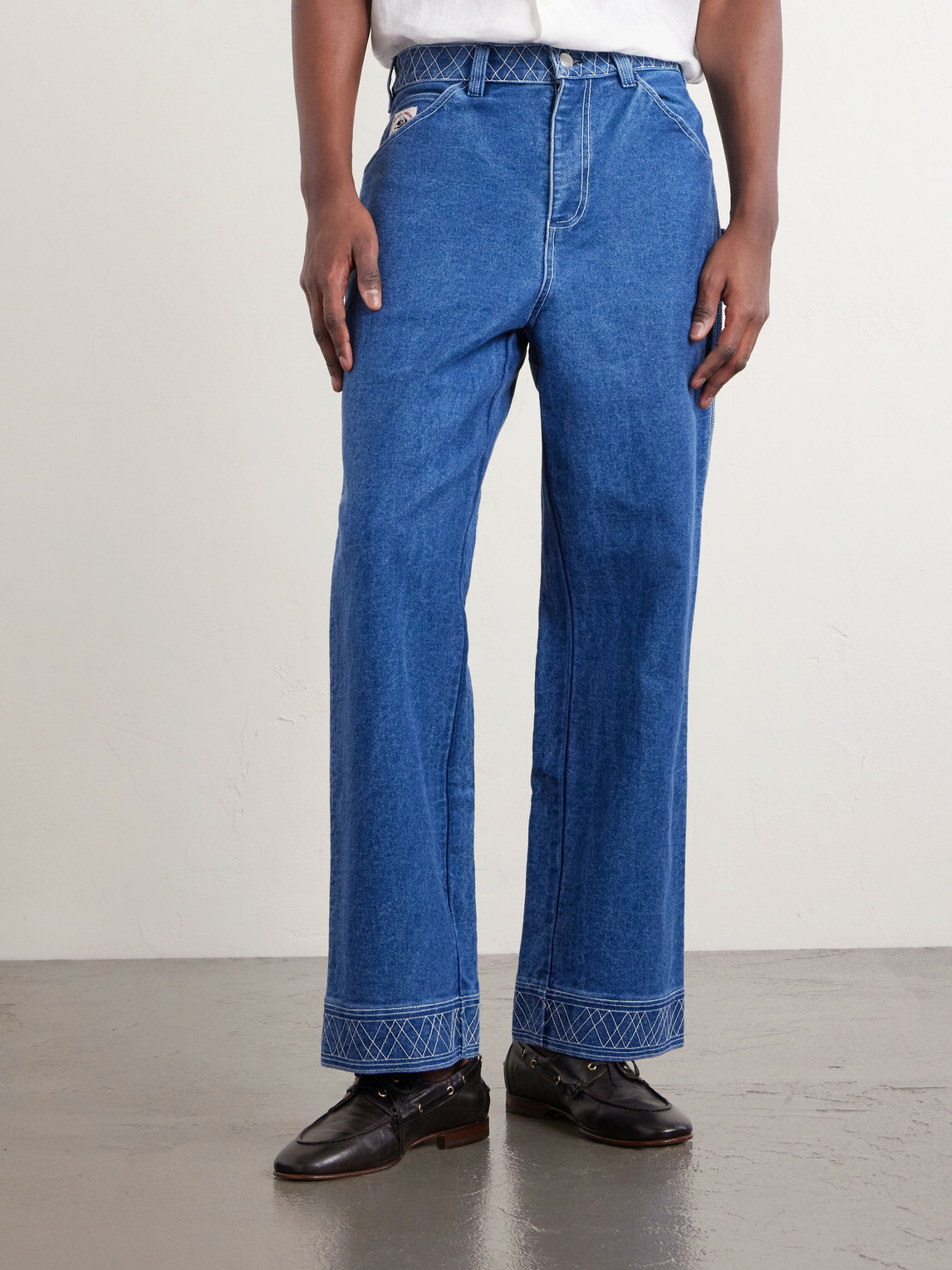 BODE - Knolly Brook Straight-Leg Embroidered Jeans - Blue