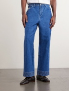 BODE - Knolly Brook Straight-Leg Embroidered Jeans - Blue