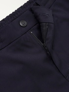 Canali - Tapered Stretch-Wool Gabardine Trousers - Blue