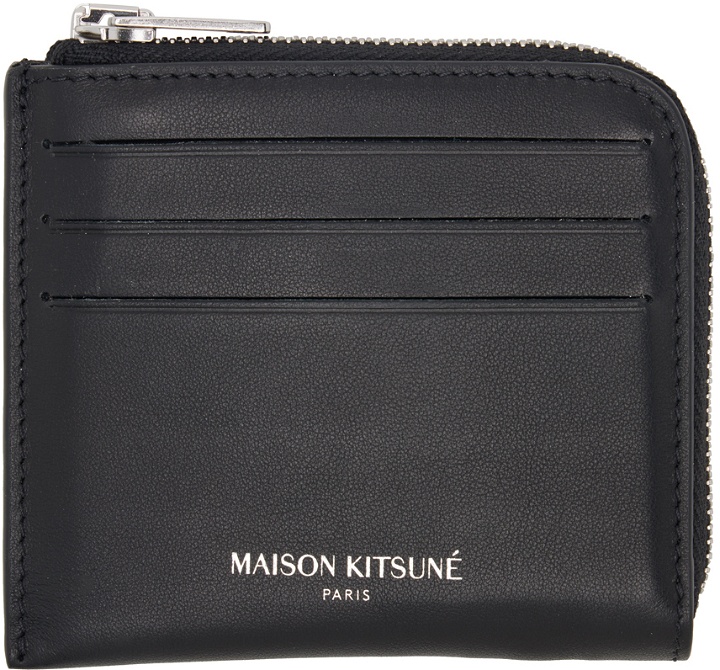 Photo: Maison Kitsuné Black Zipped Card Holder