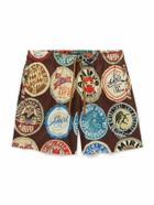 AMIRI - Coasters Straight-Leg Mid-Length Logo-Print Swim Shorts - Brown