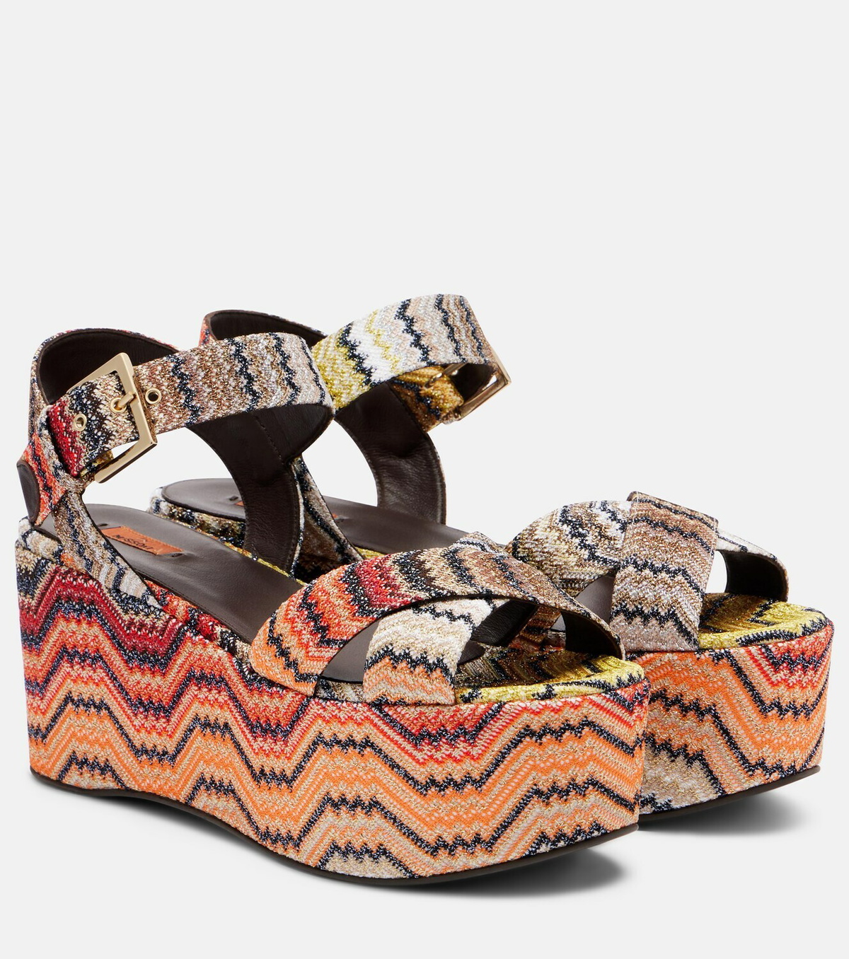 Missoni Julia Zigzag lamé platform sandals