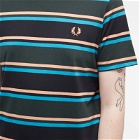 Fred Perry Men's Bold Stripe T-Shirt in Nught Green