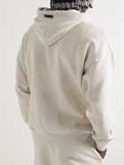 Fear of God - Logo-Flocked Cotton-Jersey Hoodie - Neutrals