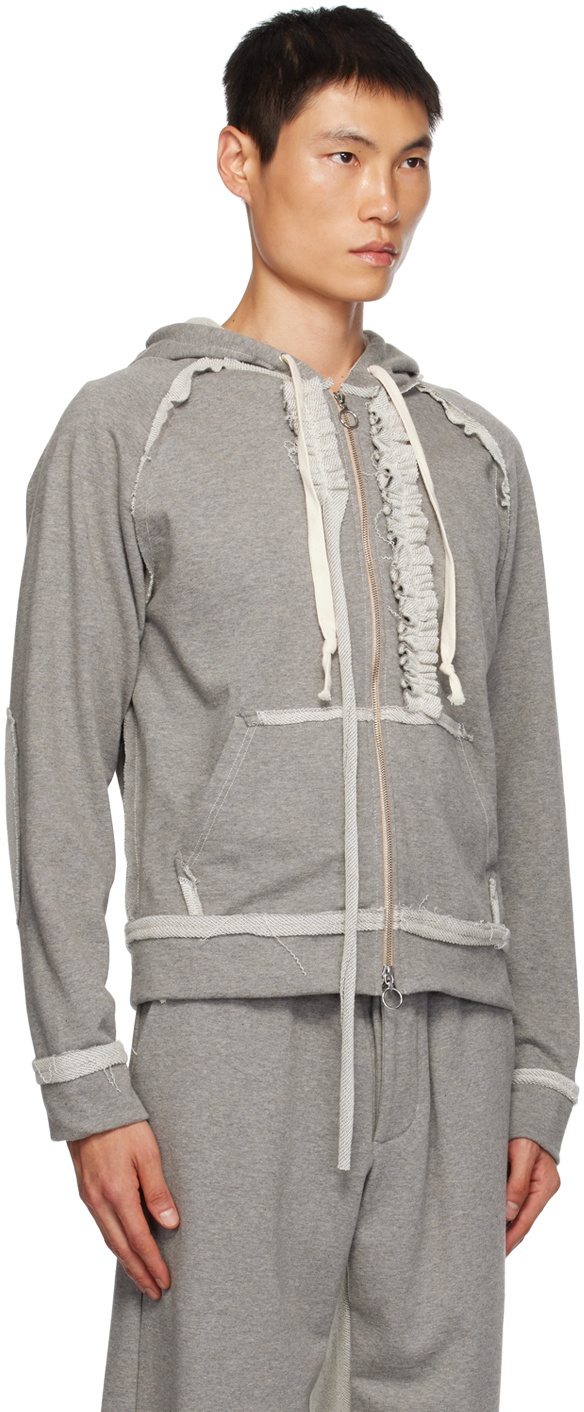 Edward Cuming Gray Ruffle Hoodie