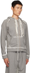 Edward Cuming Gray Ruffle Hoodie
