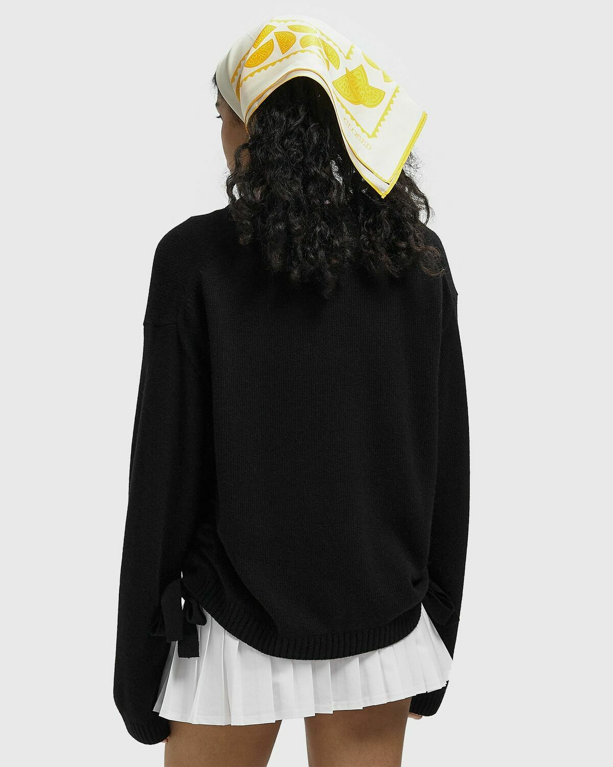 Ganni Future Wool Knit Crewneck Black Womens Pullover