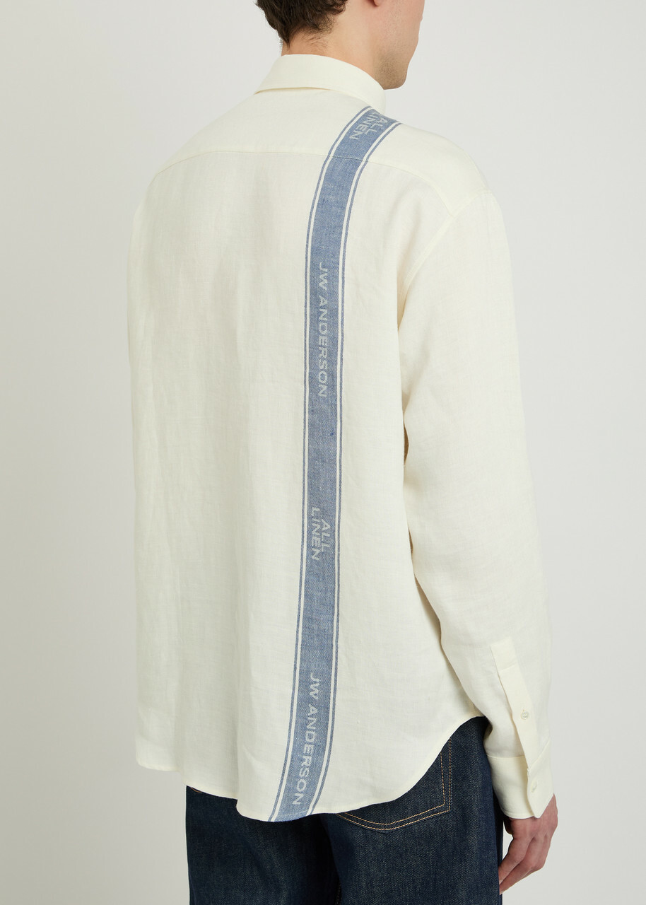 JW Anderson Logo Linen Shirt Off White