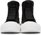 Alexander McQueen Black & White Deck Plimsoll High-Top Sneakers
