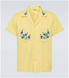 Bode Chicory embroidered cotton shirt