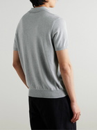A.P.C. - Gregory Slim-Fit Logo-Embroidered Cotton and Cashmere-Blend Polo Shirt - Gray