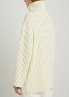 Toteme Whipstitch-knit Cotton-blend Jumper Off White