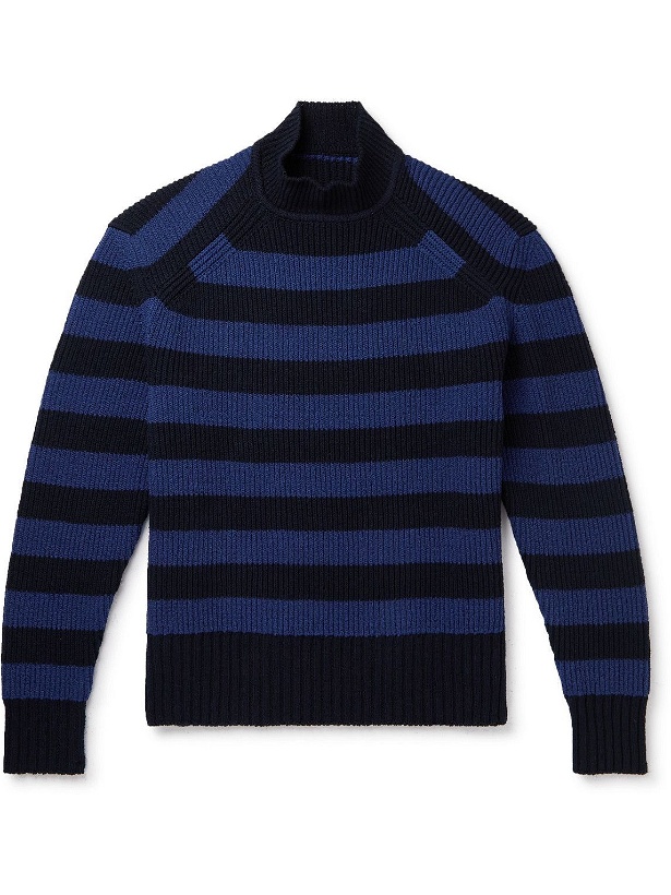 Photo: Jacquemus - Rayures Striped Ribbed-Knit Sweater - Blue