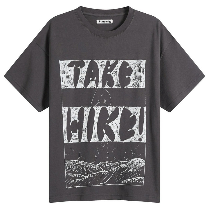 Photo: Story mfg. Men's Take A Hike Grateful T-Shirt in Charcoal Take A Hike