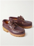 Visvim - Wallace Deck-Folk Leather Boat Shoes - Burgundy