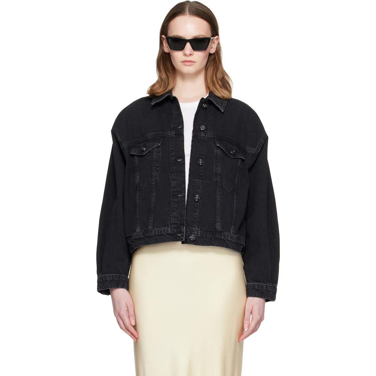 ANINE BING Black Quincy Denim Jacket