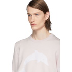 Thom Browne Pink Dolphin Icon 4-Bar Crewneck Sweater