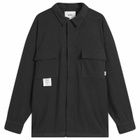 WTAPS Men's Poly Fleece Back Motif Overshirt in Black