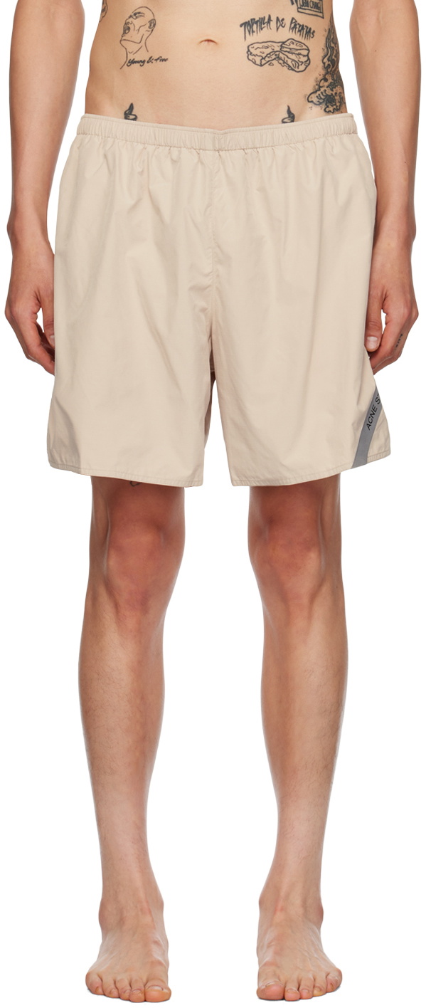 Acne Studios Beige Reflective Swim Shorts Acne Studios