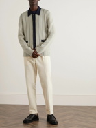 Mr P. - Milano Pinstriped Cotton Cardigan - Gray