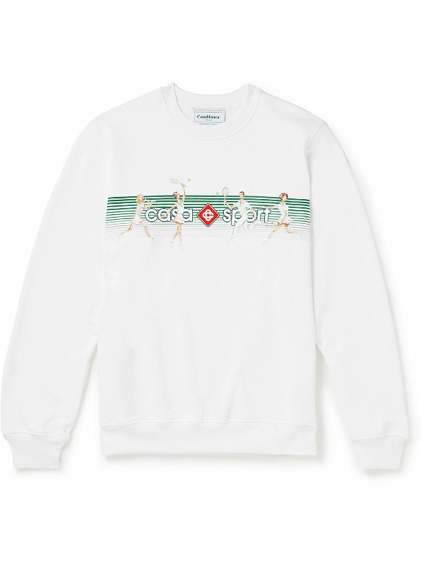 Photo: Casablanca - Logo-Print Organic Cotton-Jersey Sweatshirt - White