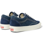 Vans - OG Old Skool LX Leather-Trimmed Suede and Checkerboard Canvas Sneakers - Men - Navy