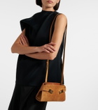 Ferragamo Hug Mini croc-effect suede clutch