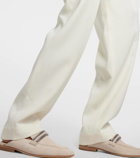 Brunello Cucinelli High-rise gabardine wide-leg pants