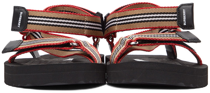 Burberry Beige Icon Stripe Sandals Burberry display picture 1