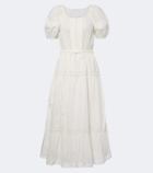 Ulla Johnson Isolde embroidered tiered cotton midi dress