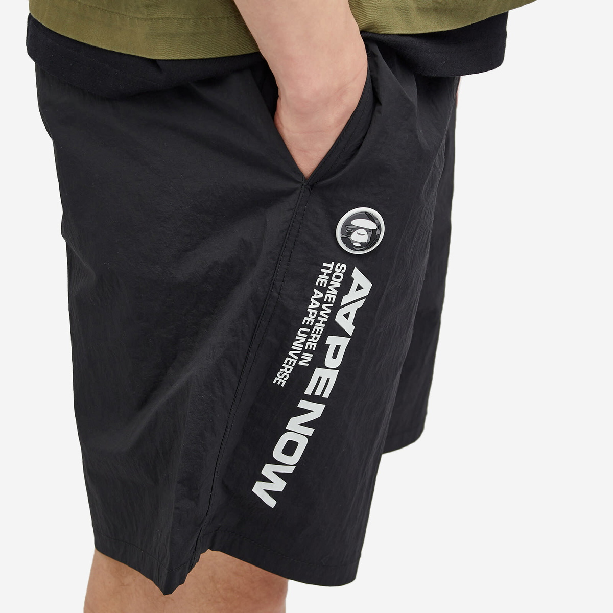 Men's AAPE Nylon Short in Black AAPE by A Bathing Ape