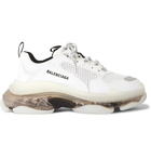 Balenciaga - Triple S Mesh and Faux Leather Sneakers - White