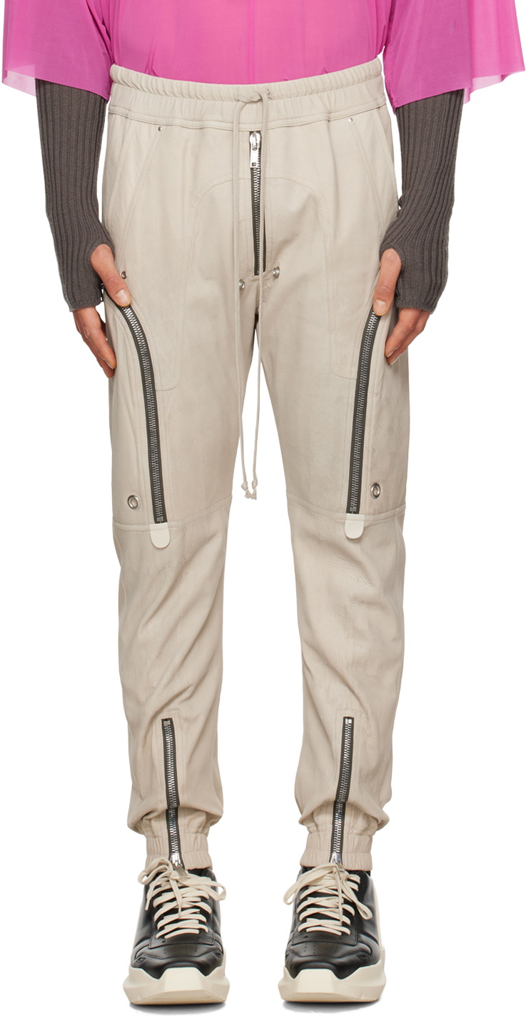 Rick Owens Off-White Bauhaus Leather Cargo Pants Rick Owens