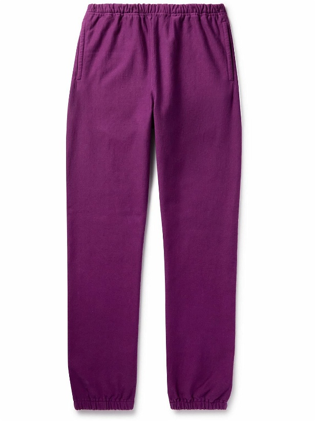 Photo: Auralee - Super Milled Tapered Garment-Dyed Cotton-Blend Jersey Sweatpants - Purple